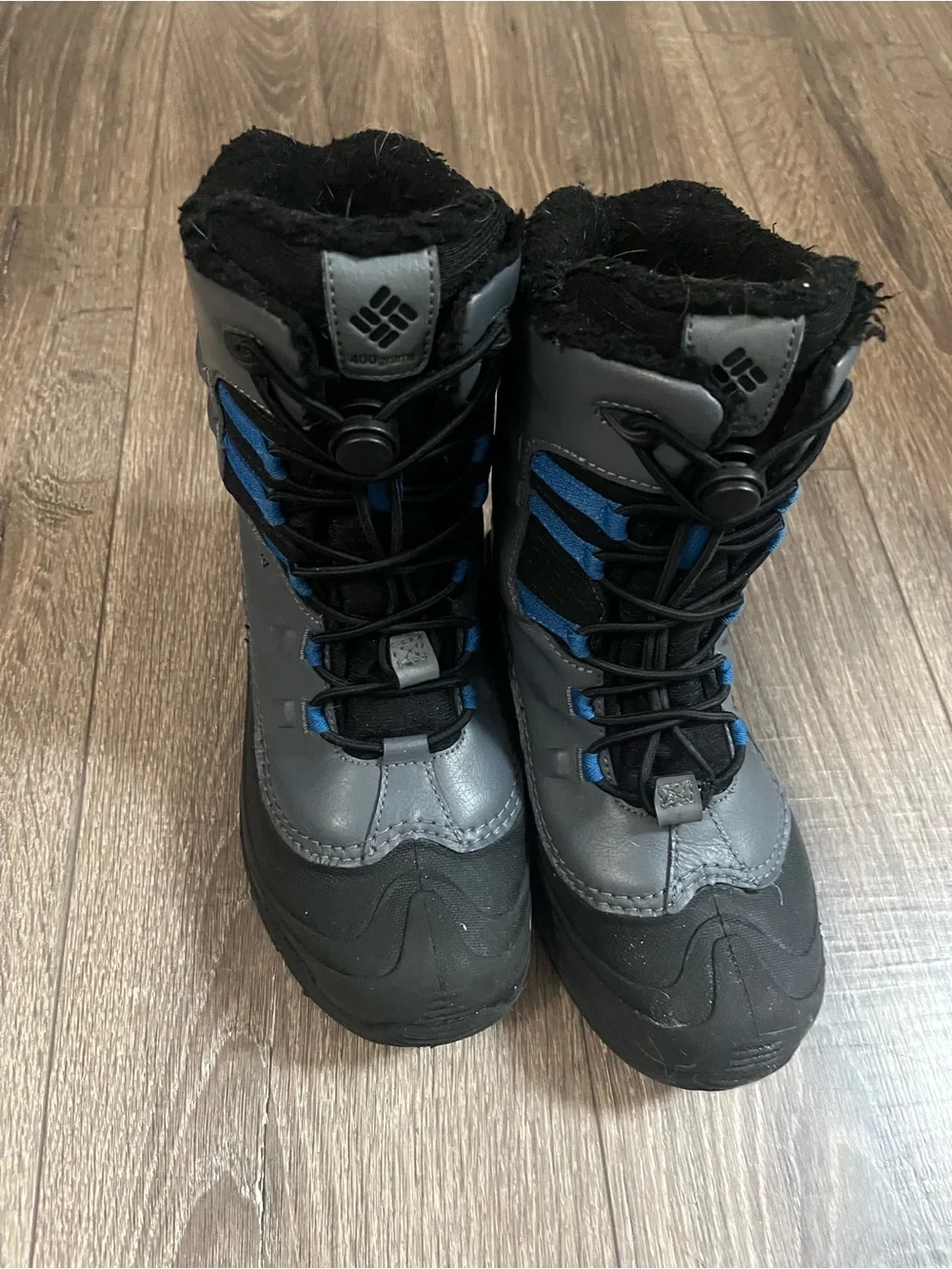 Columbia Kids Bugaboot Celsius Snow Boots- Gray and Blue Insulated- Size 5y